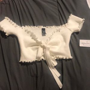 White Windsor Crop Top